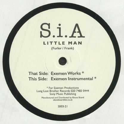 S.i.A – Little Man (12", Long Lost Brother Records, 2021) Back Cover