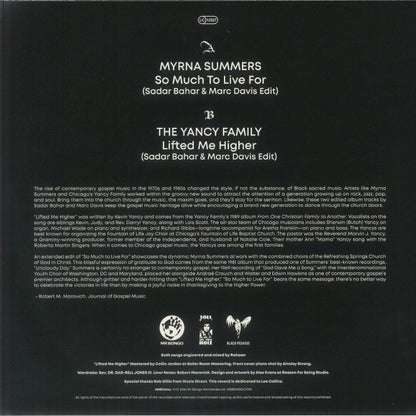 Sadar Bahar & Marc Davis – Disco Gospel Vol.2 (12", Mr Bongo, 2026) Back Cover