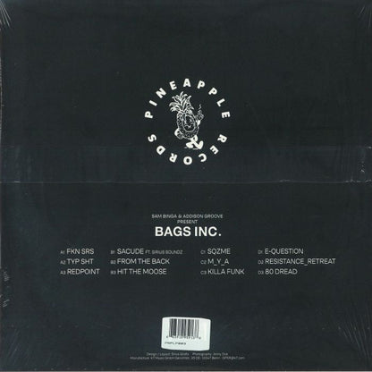Sam Binga & Addison Groove – Bags Inc. (12", 2X12", Pineapple Records, 2026) Back Cover