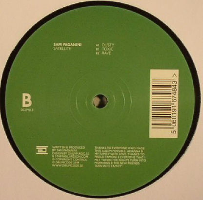 Sam Paganini – Satellite (12", Drumcode, 2014) Back Cover