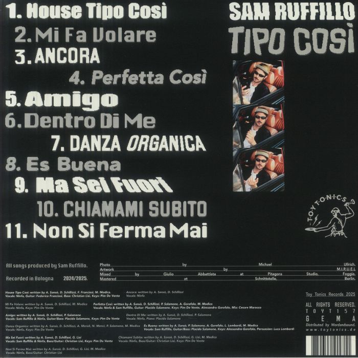 Sam Ruffillo – Tipo Cosi (2xLP, Toy Tonics, 2025) Back Cover