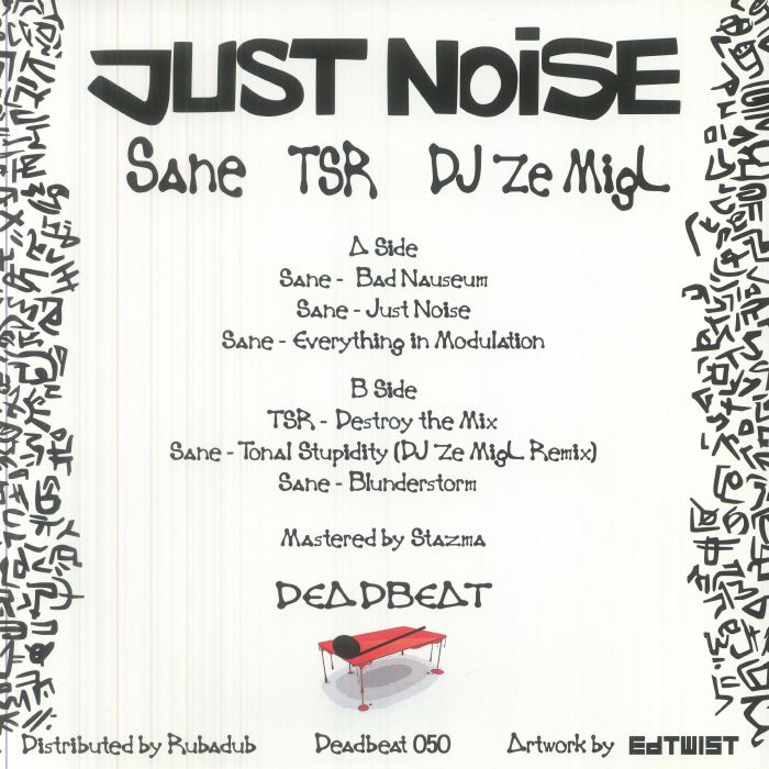 Sane / Tsr – Just Noise (12", Deadbeat, 2026) Back Cover