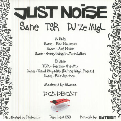 Sane / Tsr – Just Noise (12", Deadbeat, 2026) Back Cover