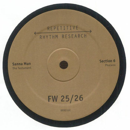 Sanna Mun / Section 6 / Sonic Propaganda / UFO95 – Fw 25 / 26 Ef (12", Repetitive Rhythm Research, 2026) Front Cover