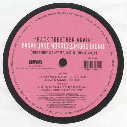 Sarah Jane Morris & Mario Biondi – Back Together Again (12", Groove Culture Music, 2026) Front Cover
