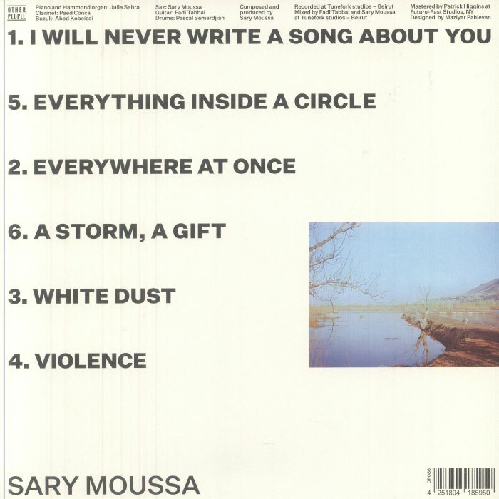 Sary Moussa – Wind, Again (LP, Other People, 2025) Back Cover