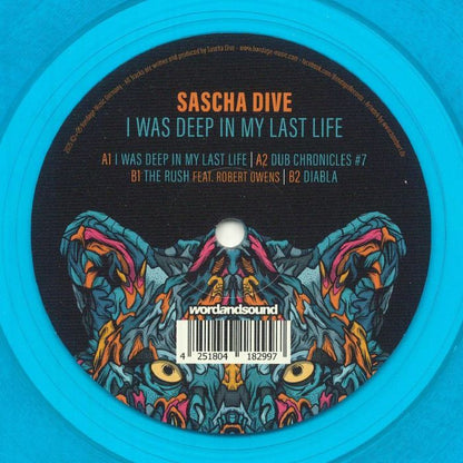 Sascha Dive – I Was Deep In My Last Life (12", Blue Transparent, Bondage Music, 2025) back cover