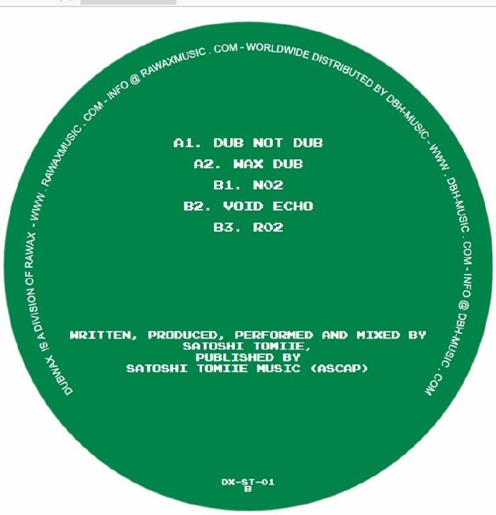 Satoshi Tomiie – Subtract Infinity Part 1 (12", transparent green, Dubwax, 2026) Back Cover