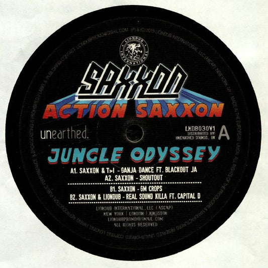 Saxxon – Action Saxxon - Jungle Odyssey EP 1 (12", LionDub International, 2019) Front Cover