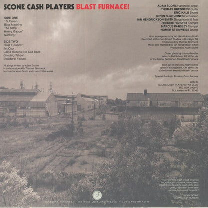 Scone Cash Players – Blast Furnace! (LP, Pink, Colemine Records, 2022) Back Cover