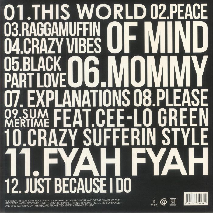 Selah Sue – Selah Sue (LP, Because Music, 2011) Back Cover