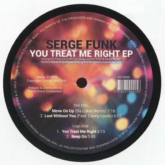Serge Funk – You Treat Me Right EP (12", Groove Culture Music, 2026) Back Cover