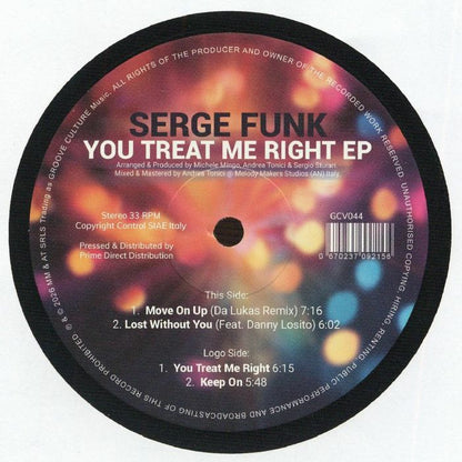 Serge Funk – You Treat Me Right EP (12", Groove Culture Music, 2026) Back Cover
