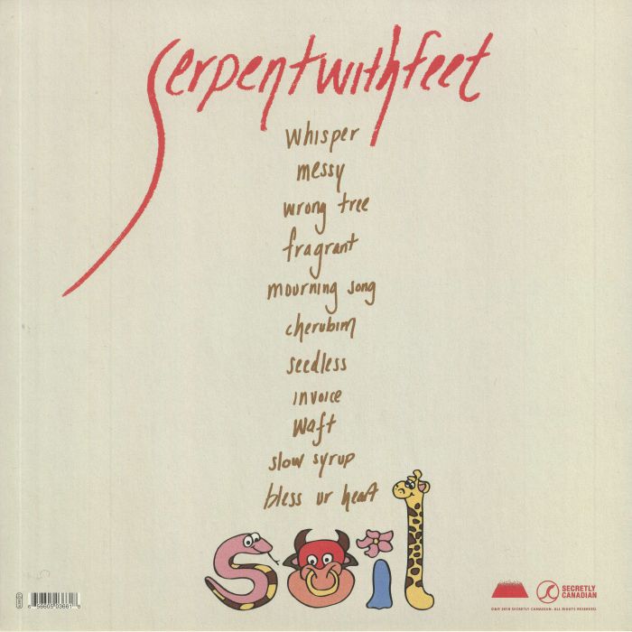 Serpentwithfeet – Soil (LP, Secretly Canadian, 2018) Back Cover