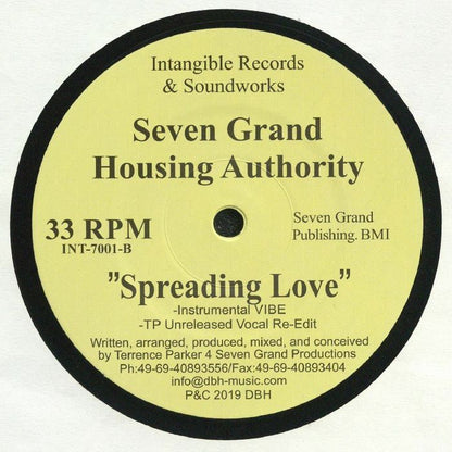 Seven Grand Housing Authority – Spreading Love (12", Intangible Records & Soundworks, 2019) Back Cover