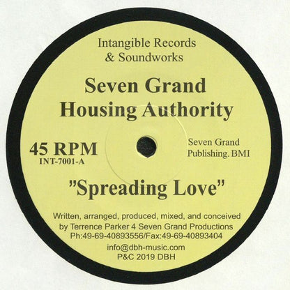 Seven Grand Housing Authority – Spreading Love (12", Intangible Records & Soundworks, 2019) Front Cover