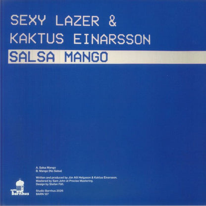 Sexy Lazer , Kaktus Einarsson – Salsa Mango (12", Studio Barnhus, 2026) Back Cover
