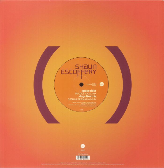 Shaun Escoffery – Days Like This (12", Demon Records, 2025) back cover