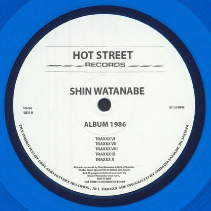 Shin Watanabe – Album 1986 (LP, Blue Transparent, Hot Street Records, 2025) Back Cover