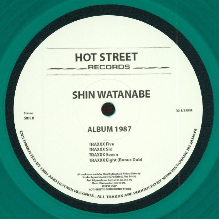 Shin Watanabe – Album 1987 (LP, Green Transparent, Hot Street Records, 2026) Back Cover