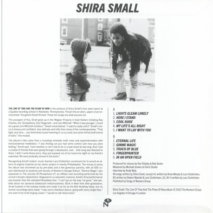 Shira Small – The Line Of Time And The Plane Of Now (LP, Numero Group, 2024) back cover