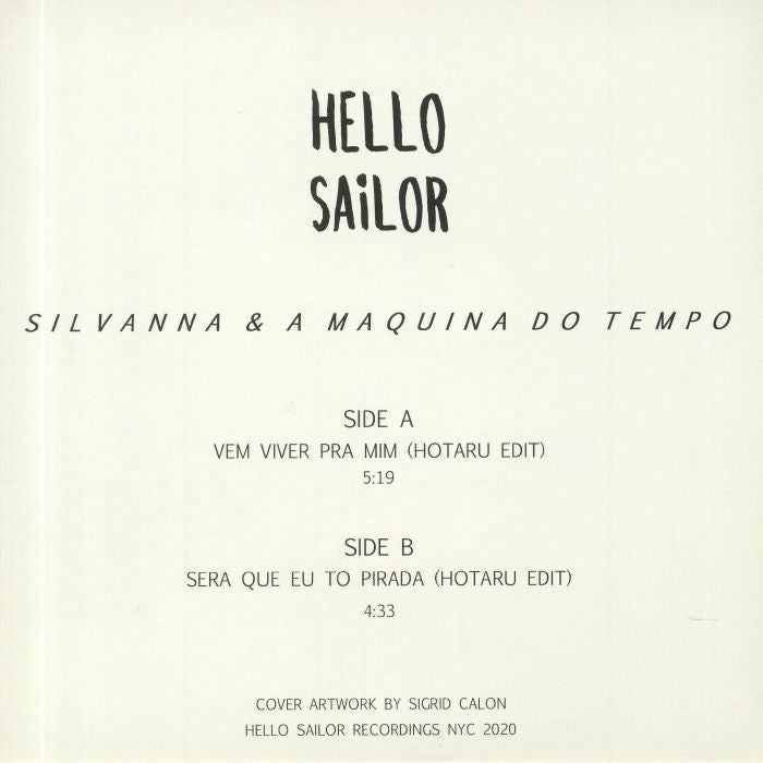 Silvanna & A Máquina Do Tempo – Vem Viver Pra Mim (7", Hello Sailor Recordings, 2025) back cover