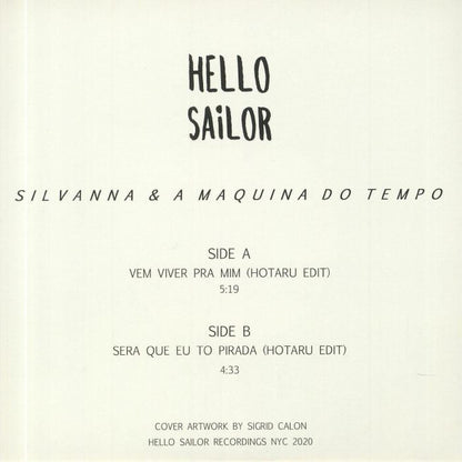 Silvanna & A Máquina Do Tempo – Vem Viver Pra Mim (7", Hello Sailor Recordings, 2025) back cover