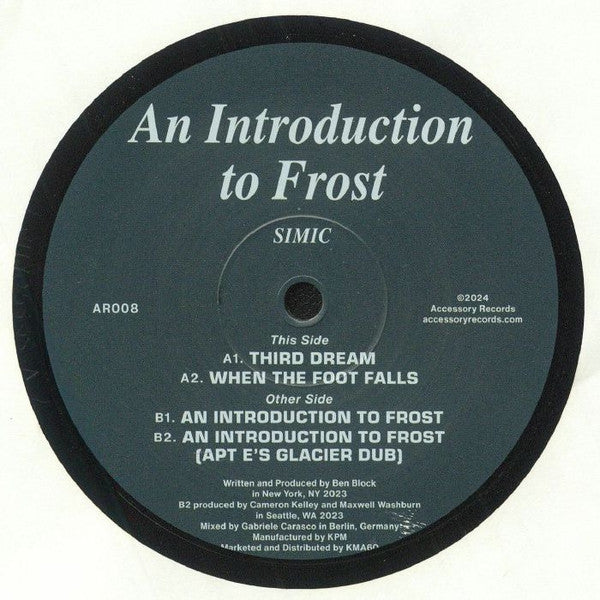 Simic – An Introduction to Frost (12", Accessory Records, 2024) Front Cover