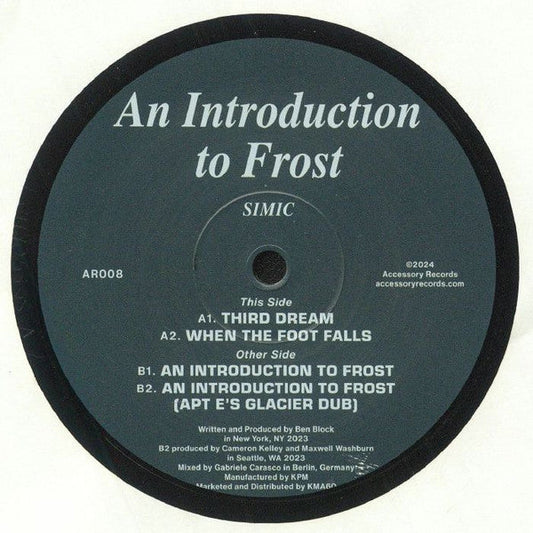 Simic – An Introduction to Frost (12", Accessory Records, 2024) Front Cover