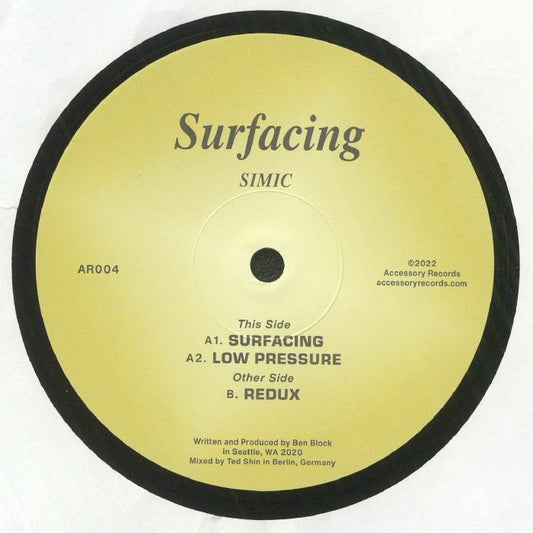 Simic – Surfacing (12", Accessory Records, 2022) Front Cover