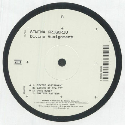 Simina Grigoriu – Divine Assignment (12", Drumcode, 2026) Back Cover