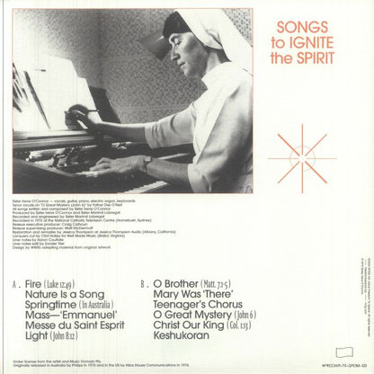 Sister Irene O'Connor – Fire Of God's Love (LP, Freedom To Spend, 2025) Back Cover