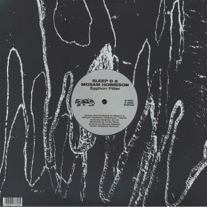 Sleep D / Mosam Howieson – Syphon Filter (12", in die-cut sleeve, Butter Sessions, 2026) Back Cover
