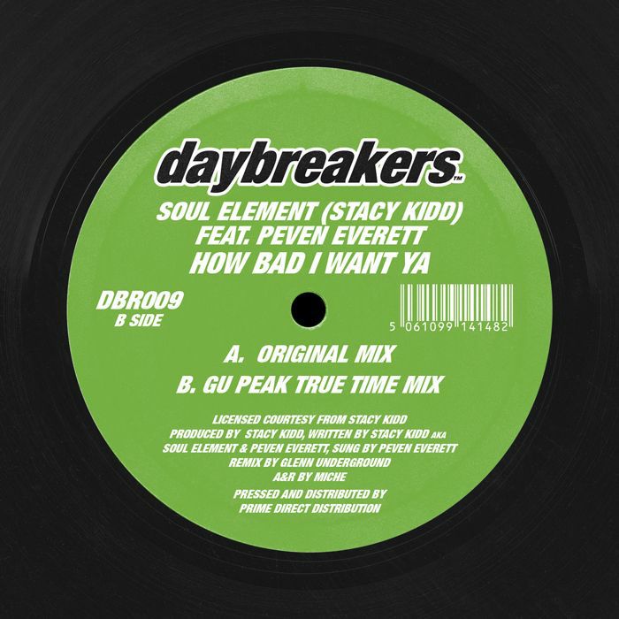 Soul Element aka Stacy Kidd feat Peven Everett – How Bad I Want Ya (12", Daybreakers, 2026) Back Cover