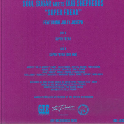 Soul Sugar Meets Dub Shepherds – Super Freak (7", Gee Recordings, 2026) Back Cover