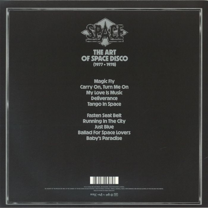 Space – The Art Of Space Disco: 1977-1978 (LP, Crystal Clear, Because Music, 2026) Back Cover