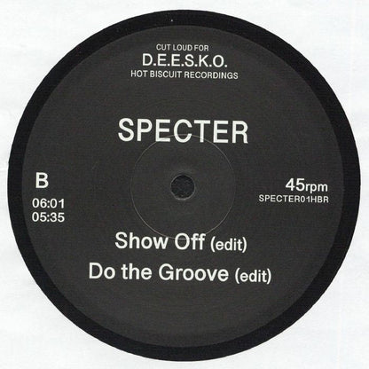 Specter – Spanish Fly (12", Hot Biscuit Recordings, 2026) Back Cover