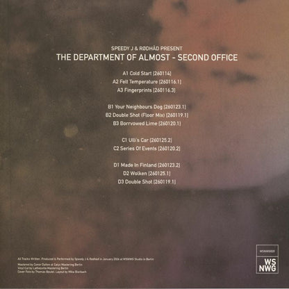 Speedy J & Rødhåd Present The Department Of Almost – Second Office (2x12", Gatefold Sleeve, WSNWG, 2026) Back Cover