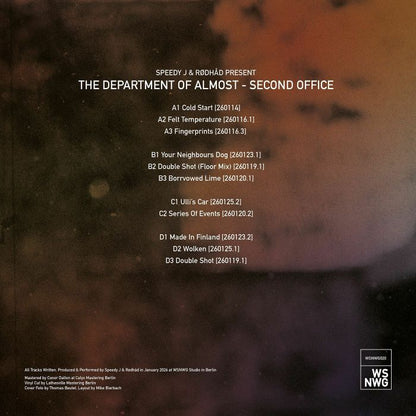 Speedy J / Rodhad / The Department Of Almost – Second Office (2xLP, WSNWG, 2026) Back Cover