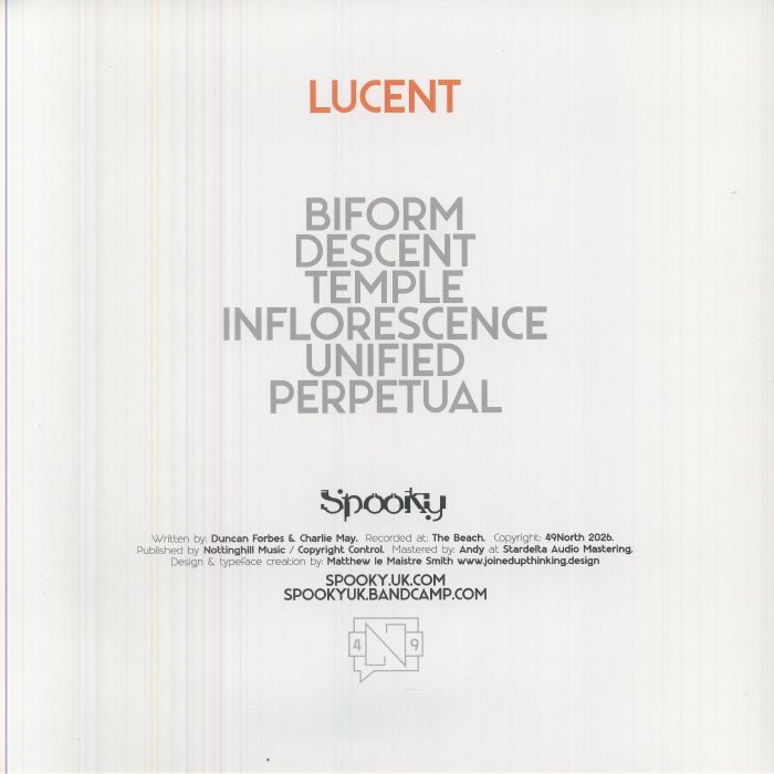 Spooky – Lucent (LP, 49North, 2026) Back Cover