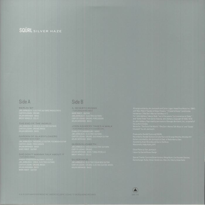 SQÜRL – Silver Haze (LP, Silver, Sacred Bones Records, 2023) Back Cover