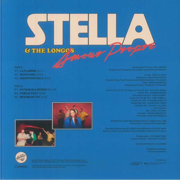 Stella & The Longos – Amour Propre (LP, Cosmic Romance, 2025) Back Cover