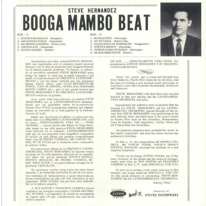 Steve Hernandez Y Su Orquesta Latinoamericana – The Booga Mambo Beat (LP, Rocafort Records, 2026) Back Cover