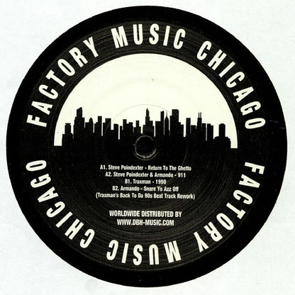 Steve Poindexter / Traxman – Back To The Future EP  (12", Factory Music Chicago, 2018) Back Cover