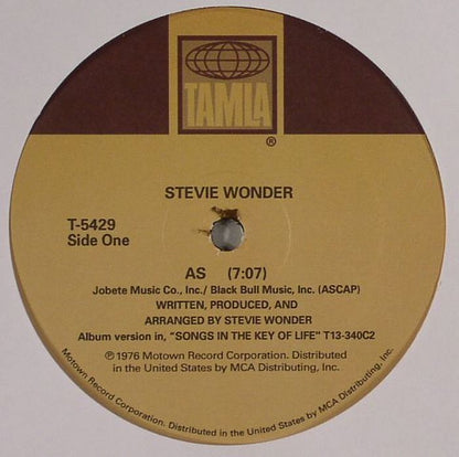 Stevie Wonder – As (12", Tamla, 2008) Front Cover