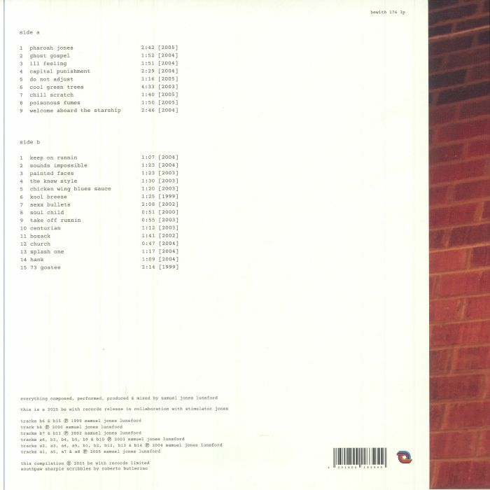 Stimulator Jones – Cool Green Trees (1999-2005) (LP, Be With Records, 2025) Back Cover