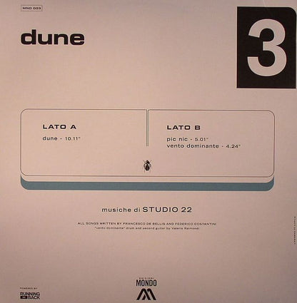 Studio 22 – Dune (12", Mondo, 2014) Back Cover