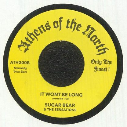 Sugar Bear / The Sensations – What About Me Girl (7", Athens Of The North, 2026) Back Cover