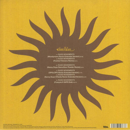 Sun Palace – Rude Movements Remixes (2x12", BBE, 2021) Back Cover