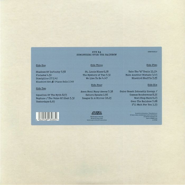 Sun Ra & His Arkestra – Somewhere Over The Rainbow (remastered) (3xLP, trifold, Strut, 2026) Back Cover